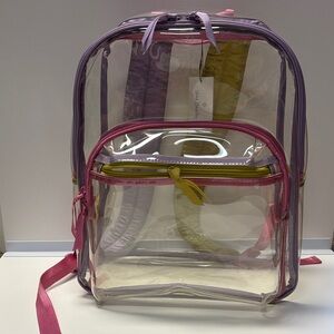 Clear Backpack  Purple and Pink